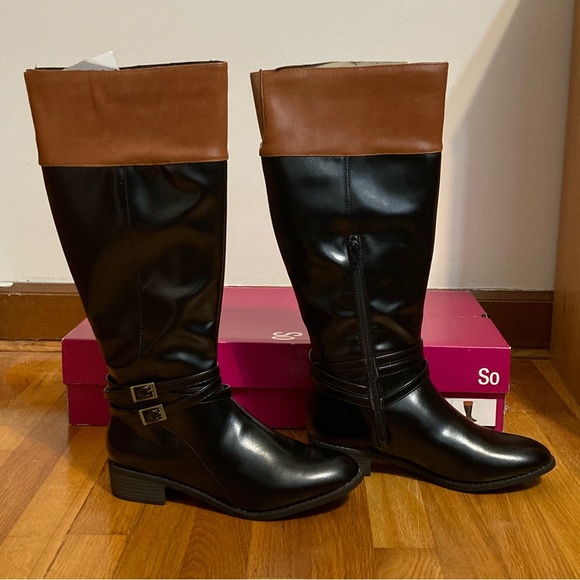 2-Tone Tall Riding-Style Boots - Picture 16 of 16